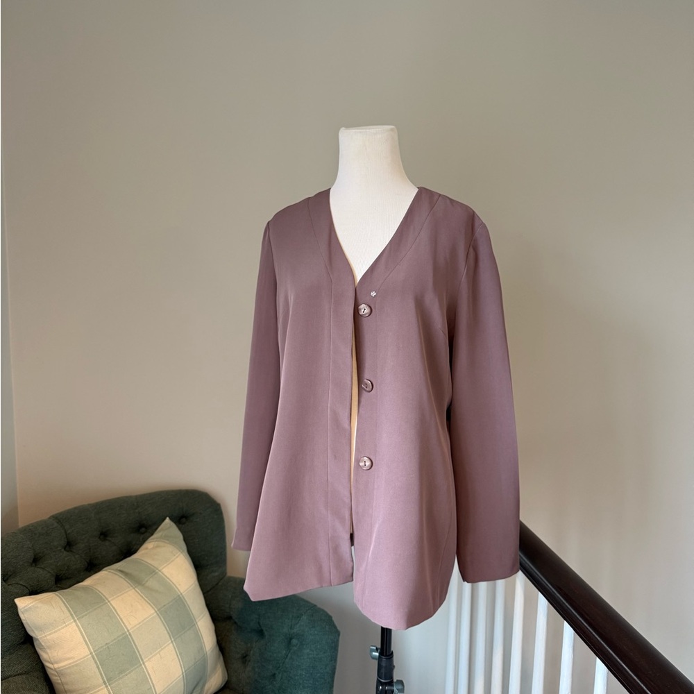 Vintage purple 100% silk blouse/jacket